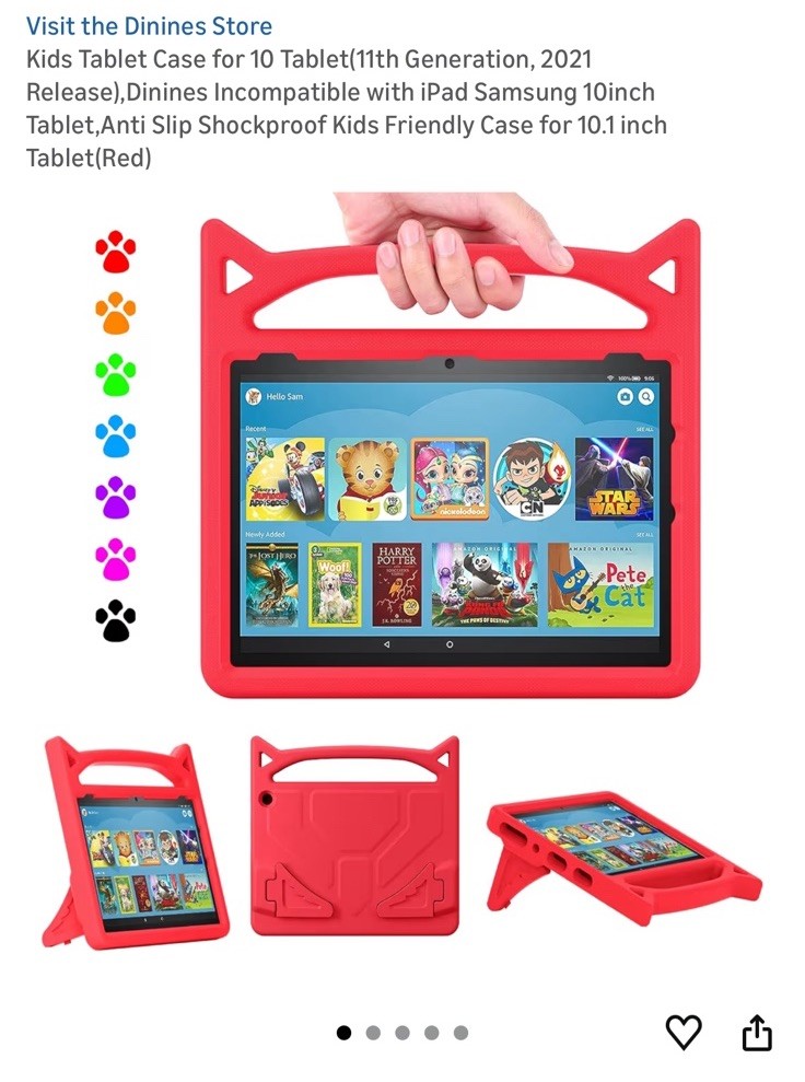 Tablet Tough case For 10.1” Tablets For Kids Red
