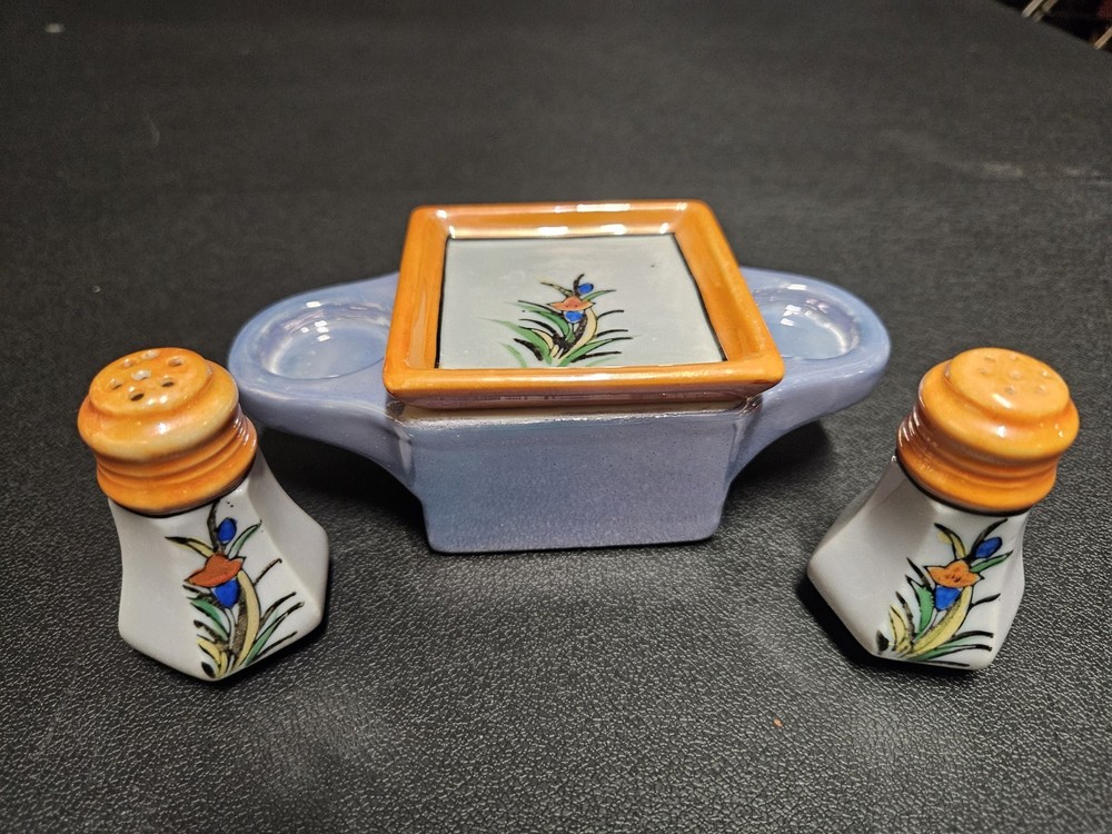 Vntage Lusterware Nippon Salt, Pepper, Condiment Cruet 4 pc Set