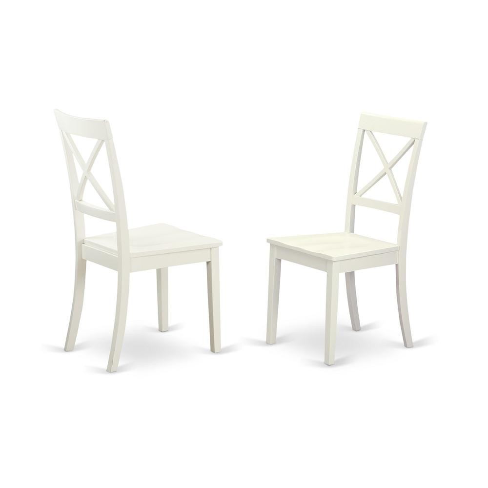 3 Pc set-Table and 2 Wood Kitchen Chairs in Linen White .