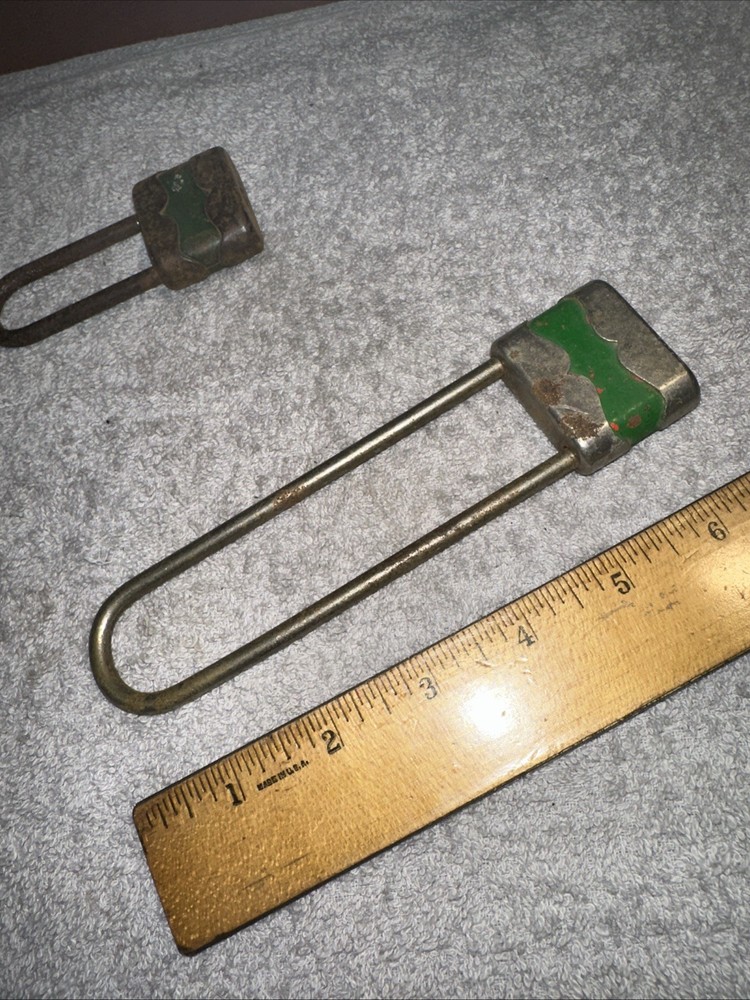 2 Locks No Keys!! Unique Shape Rusty Chippy Paint