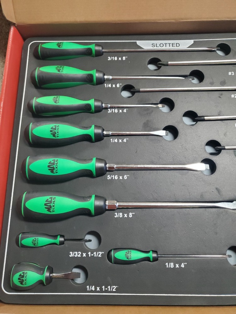 Mac Tools Macsimizer 20pc Screwdriver Set Neon Green New SDRBM20FNG