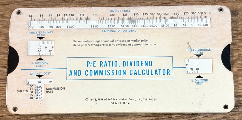 VTG Perrygraf Powell Monetary Analyst Compounded Rate P/E Ratio Slide Calculator