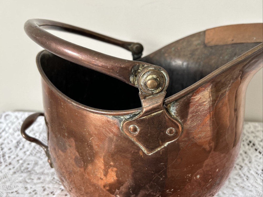 Victorian Copper Helmet Coal Scuttle