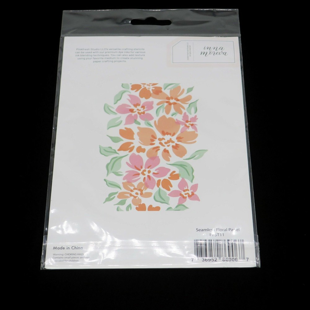 Pinkfresh Seamless Floral Panel Pattern Layered Stencil Set PFST11
