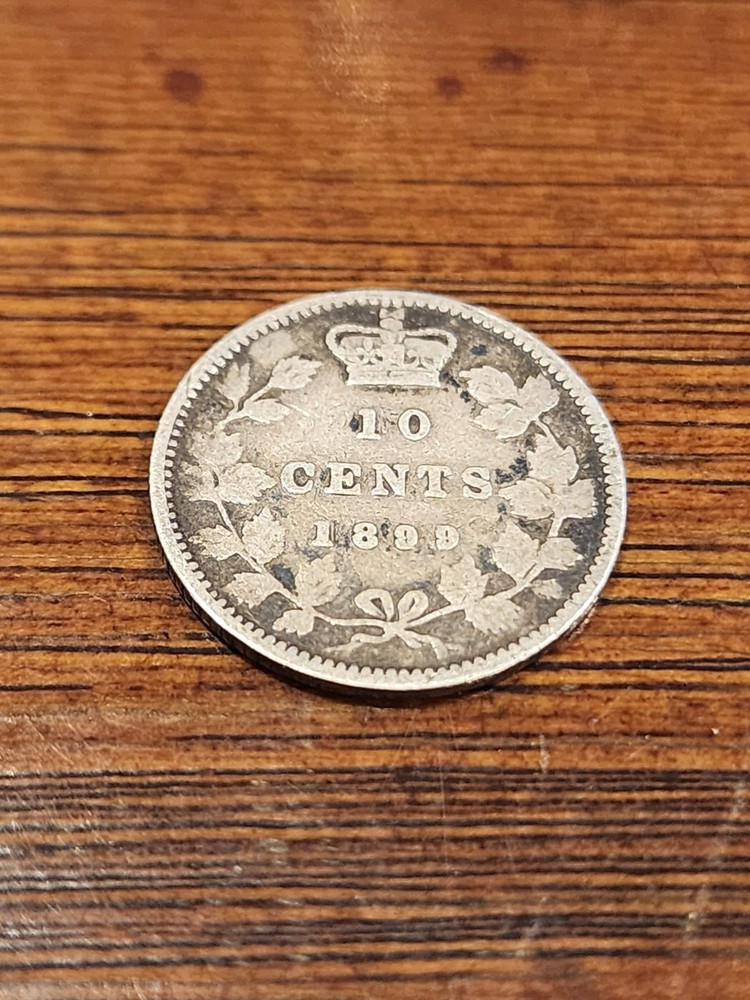 1899 Canada 10 Cents Silver Coin