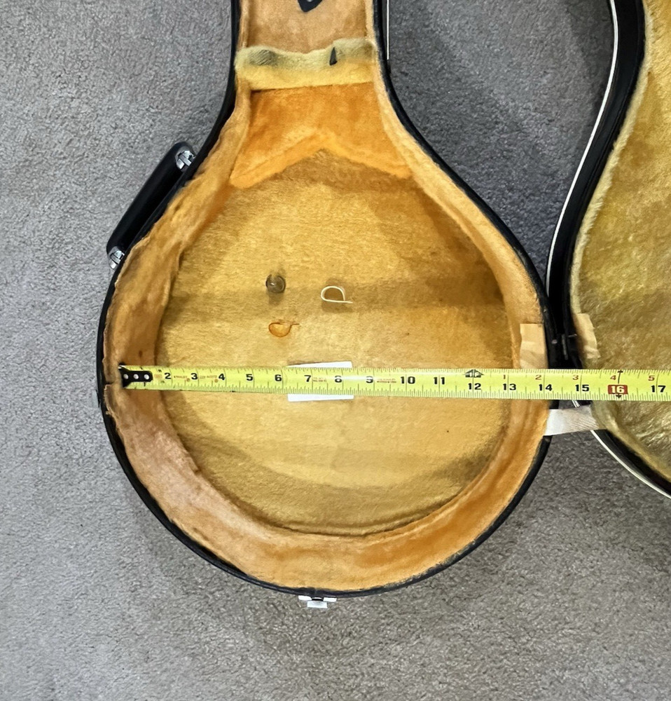 Vintage Black Leather Hard 5-String Banjo Case with Carry Handle