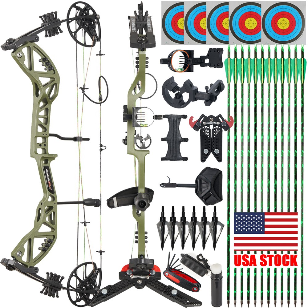 Compound Bow Kit 30-70lbs Adjustable Archery Bow Sight Hunting Arrows Target RH