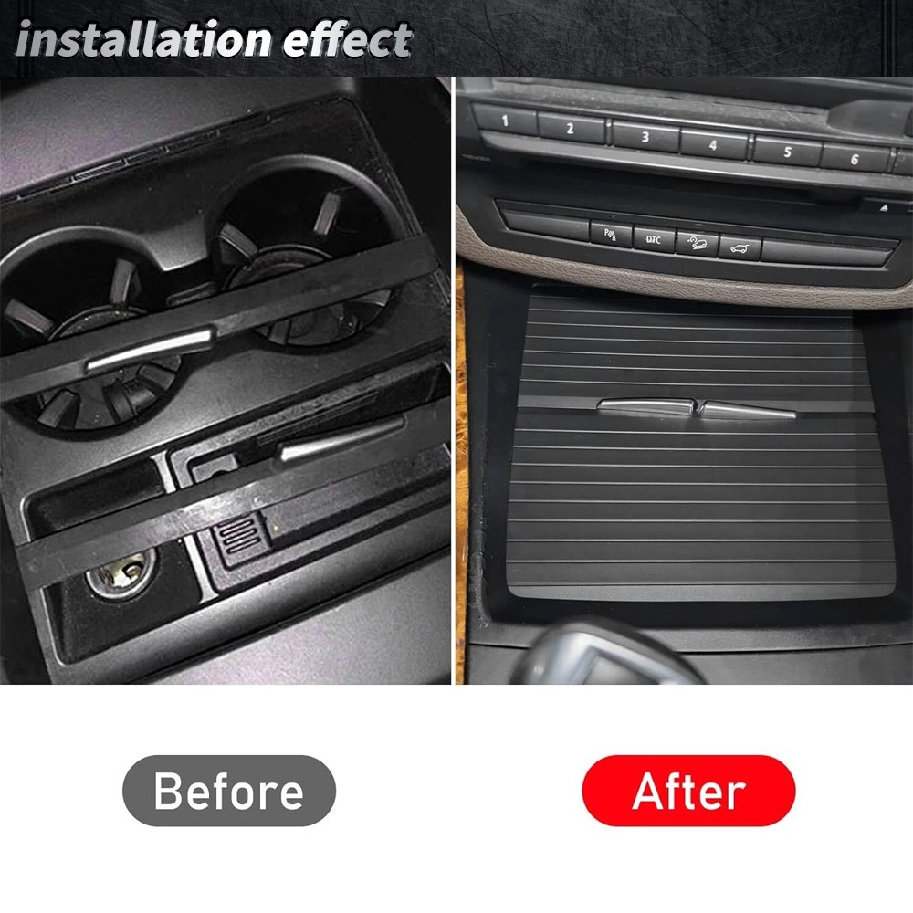 2PCS Front Console Cup Holder Roller Blind Cover Kit For BMW X5 X6 E70 E71 07-14