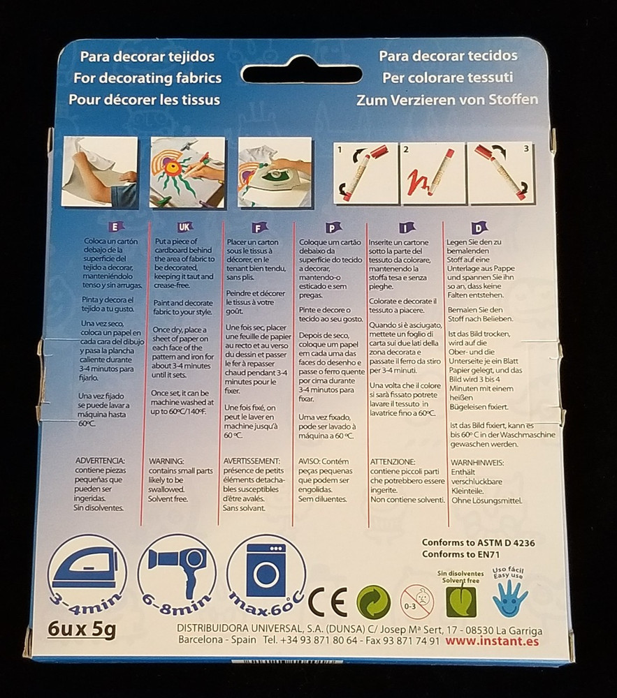 Instant Textil - PlayColor - Pocket Textil - Solid Poster Paint - New in Box