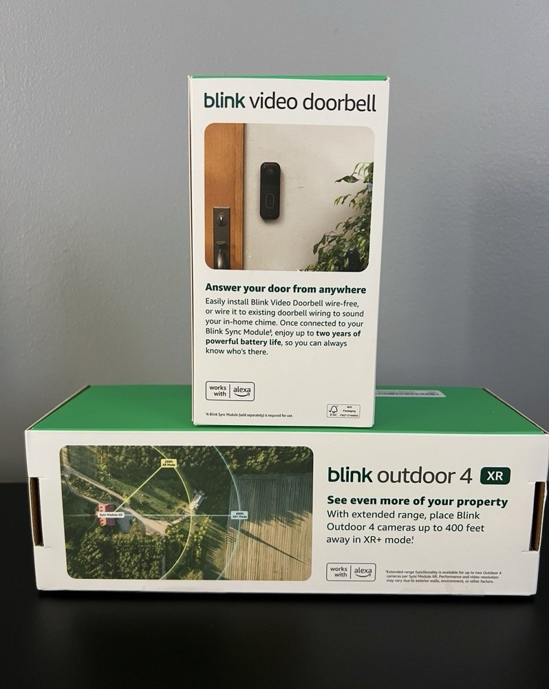 Bundle-Blink 2-pc Camera System with 400' Range and Sync Module XR+Doorbell NEW