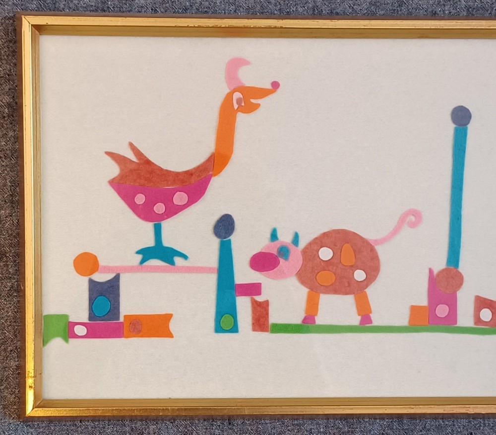 Charming Felt Applique Art Framed