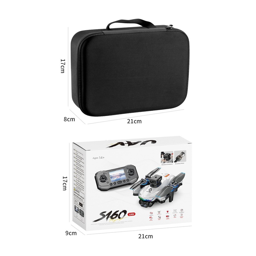 Drone WIFI FPV 4K Dual Camera Obstacle Avoidance Remote Control with Screen S160