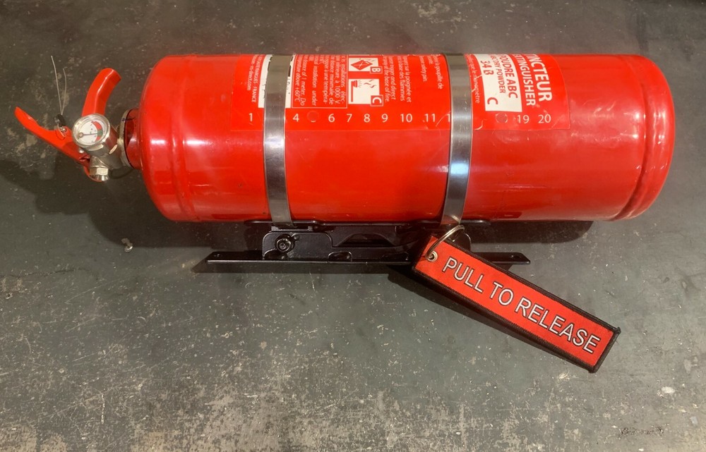 F4 Fabrication Quick release fire extinguisher bracket