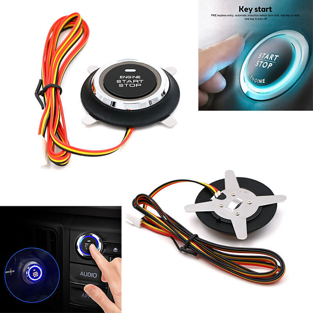 Auto Keyless Entry Engine Start Stop Alarm System Push Button Remote Auto Smart