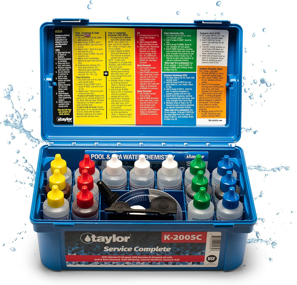 High Range Pool & Spa Test Kit K-2005C with 2 Oz Reagents