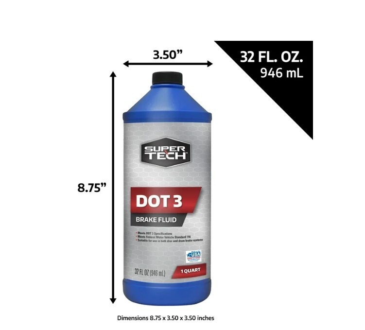 Super Tech DOT 3 Brake Fluid, 12 oz