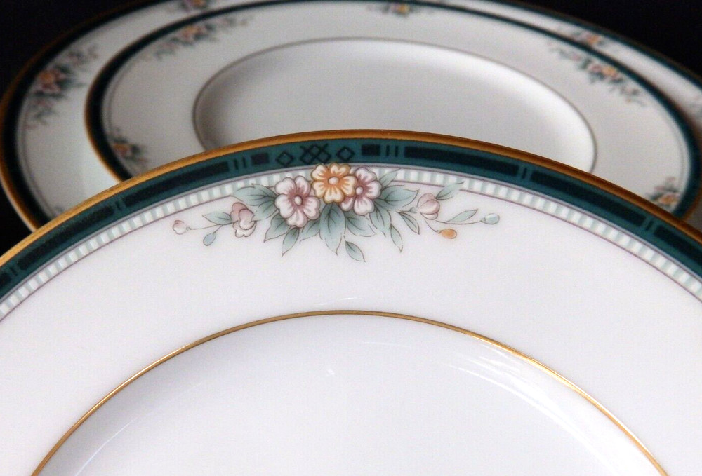 5pc Place Setting Noritake Landon Cup & Saucer Dinner Salad Bread Plates EUC