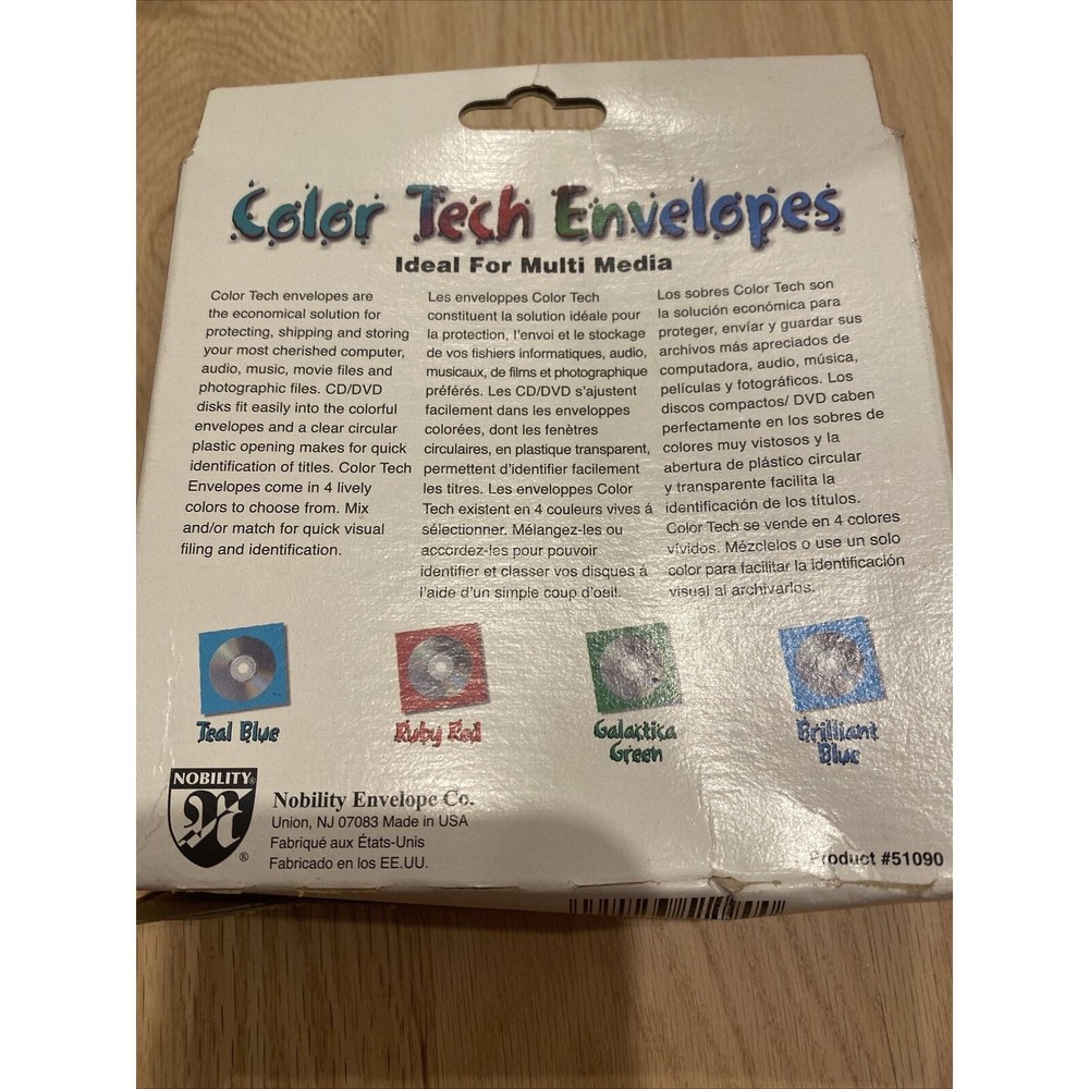 Color Tech Envelopes 50 CD/DVD Window Envelopes Bright White NIP