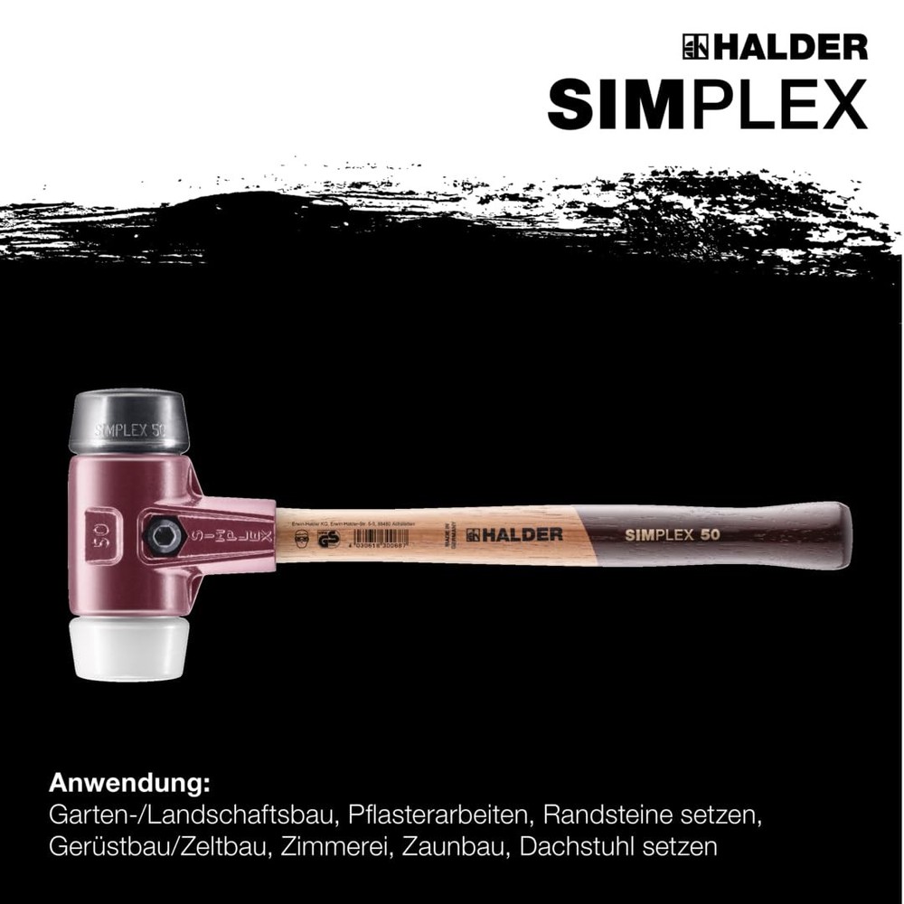 SIMPLEX Soft Face Hammer, Rubber Composition/Super Plastic with Malleable Iron Case and H...