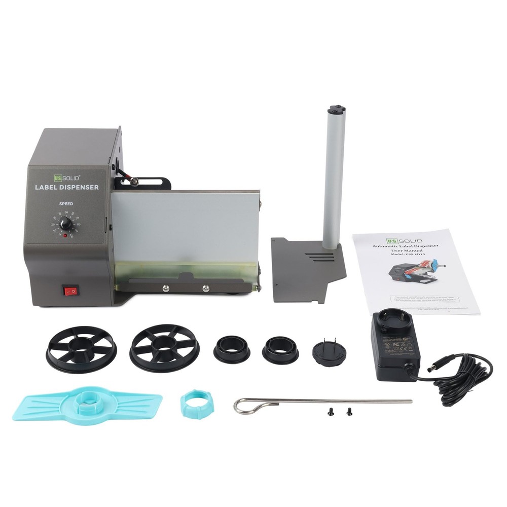 U.S. Solid Automatic Label Dispenser for Long Label Rolls and Fanfold Label