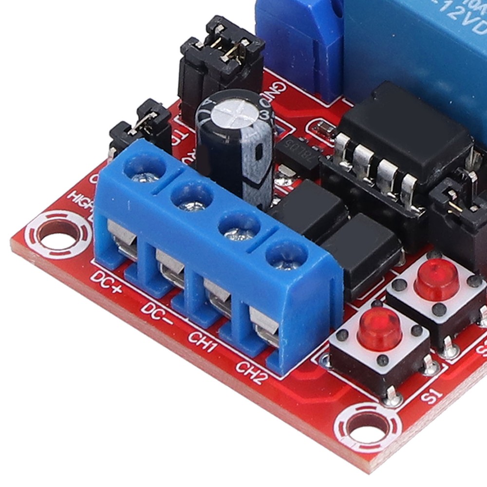 Relay Module 2 Channel Button Self-Locking Interlock High Low Level Trigger