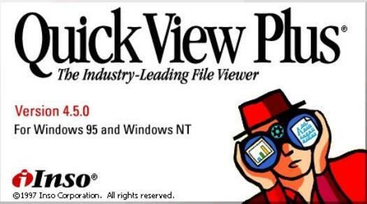 Quick View 4.5 Plus PC CD Inso file viewer utility formats intergration WordStar