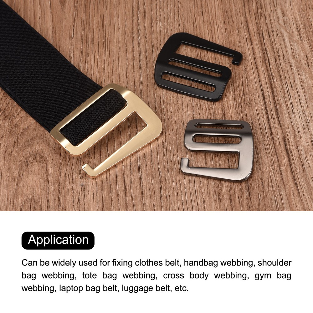 0.98" Webbing Release G Hook Buckle Adjuster for Backpack Strap 2Pcs Matte Black