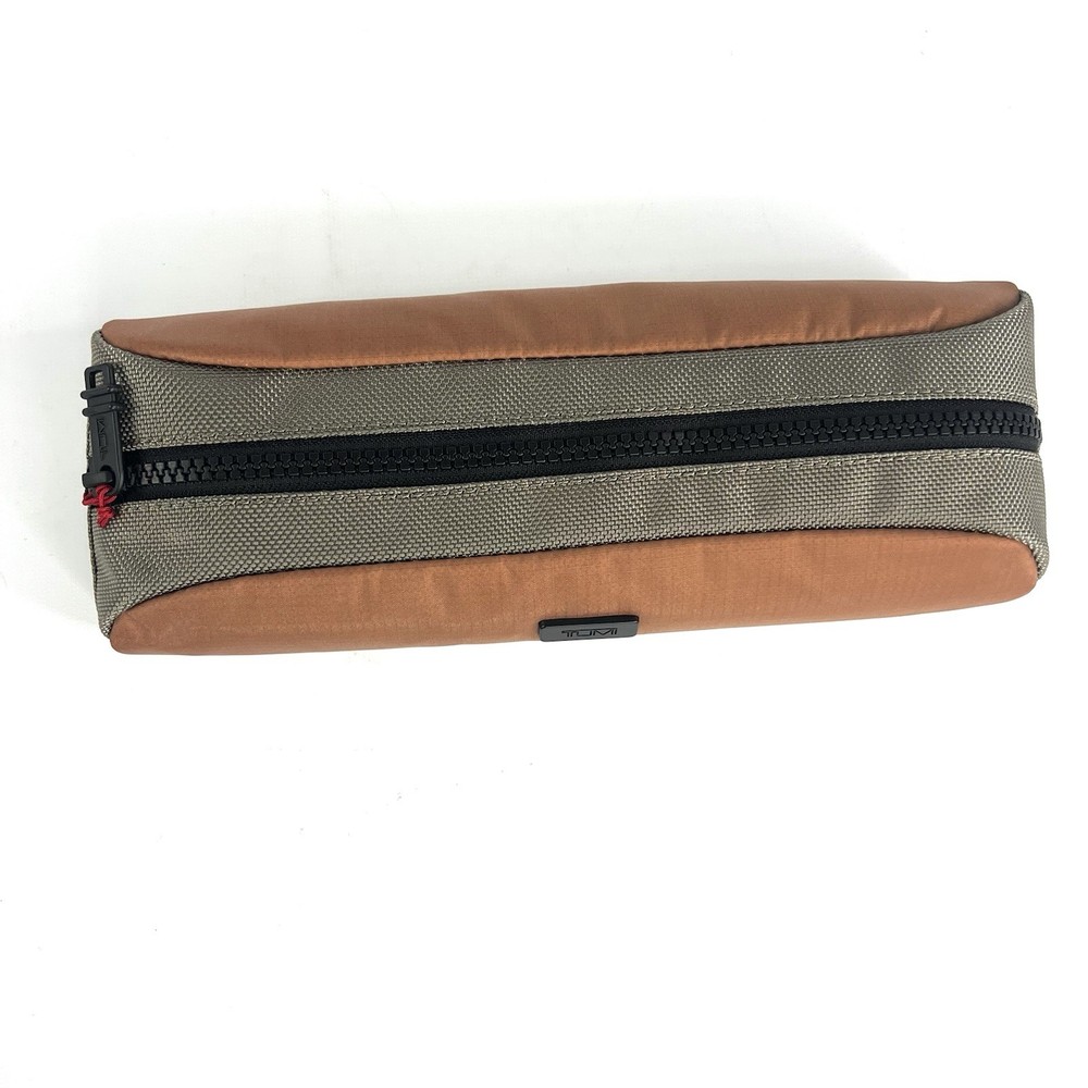 TUMI Accent Accessory Cord Pouch Cinder Sand Brown and Gray
