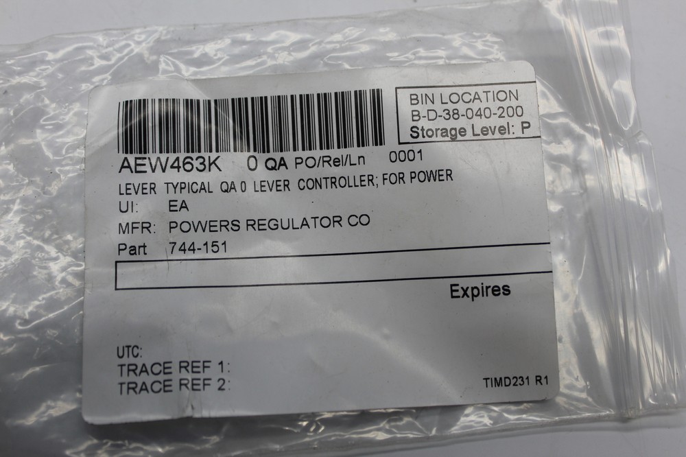POWERS REGULATOR 744-151 LEVER NSNP