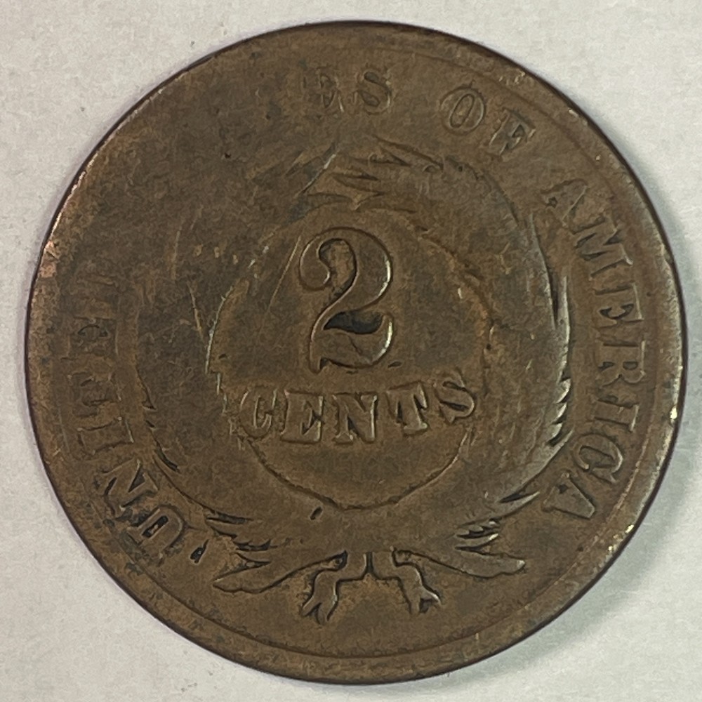 1864 Two Cent Piece Good G Coin #14680