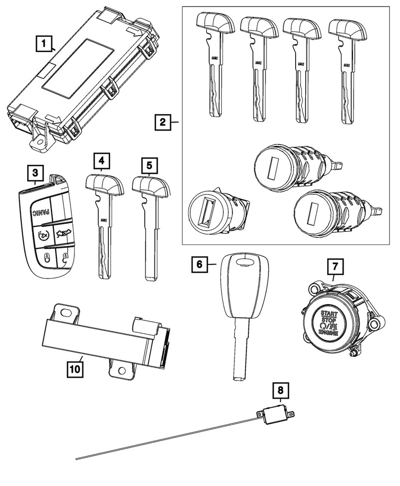 Genuine Mopar Blank Key 68493348AA