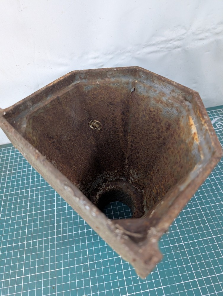 Vintage Cast Iron Gutter Rain Water Hopper / Planter Angular