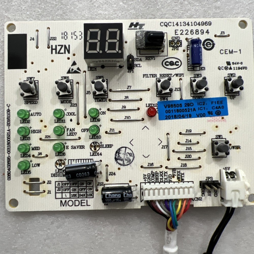 GE AIR CONDITIONING UNIT AC MAIN INTERFACE TOUCH PAD CONTROL BOARD