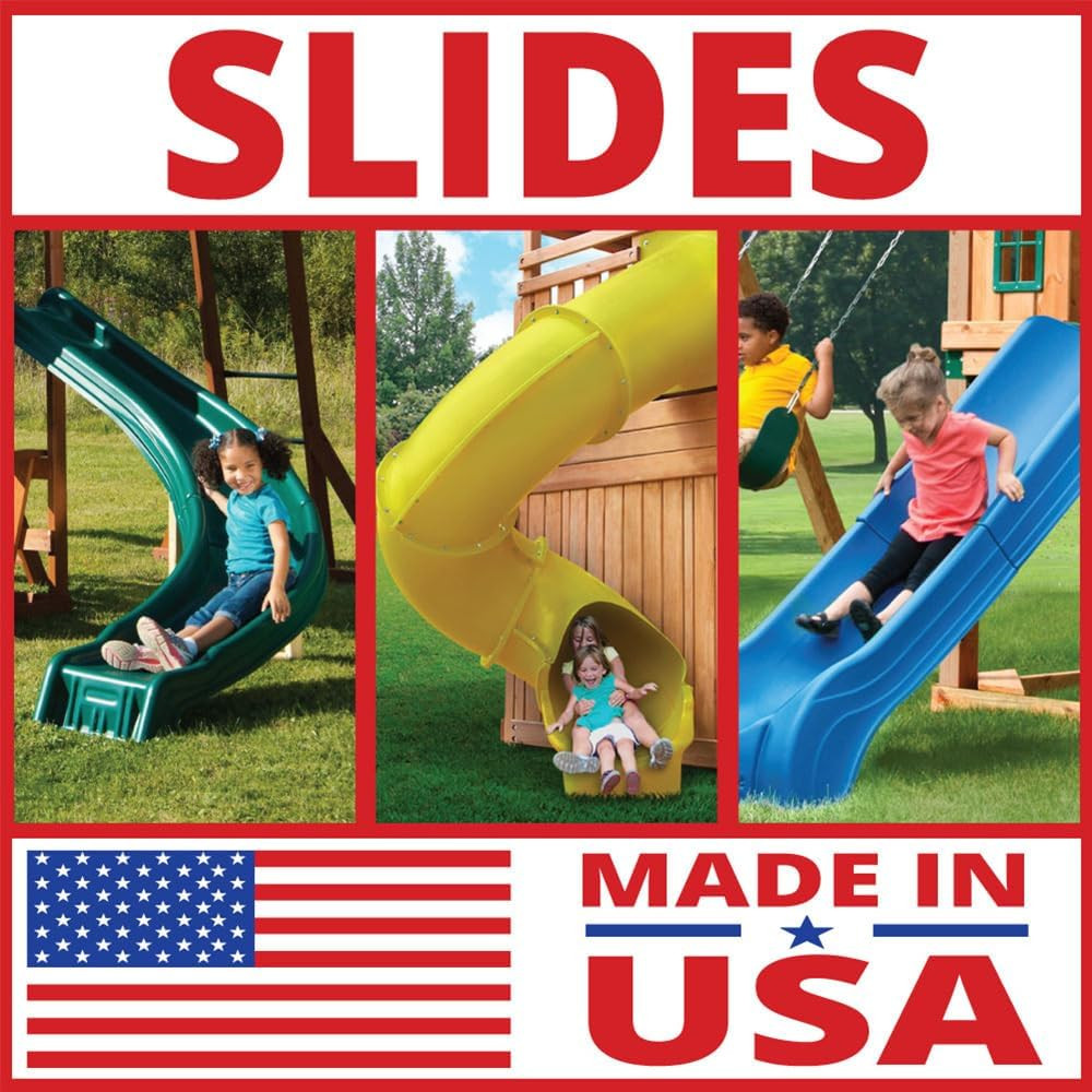 NE 4701 Summit Slide 2Piece Plastic Scoop Slide for 4' Decks, Blue