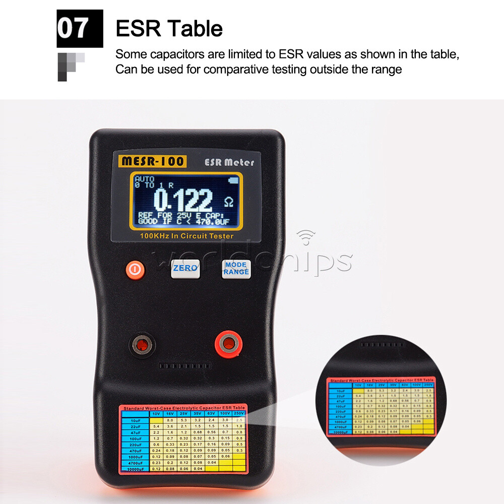 MESR-100 ESR Capacitance Ohm Meter Capacitance Internal Resistance Circuit Meter