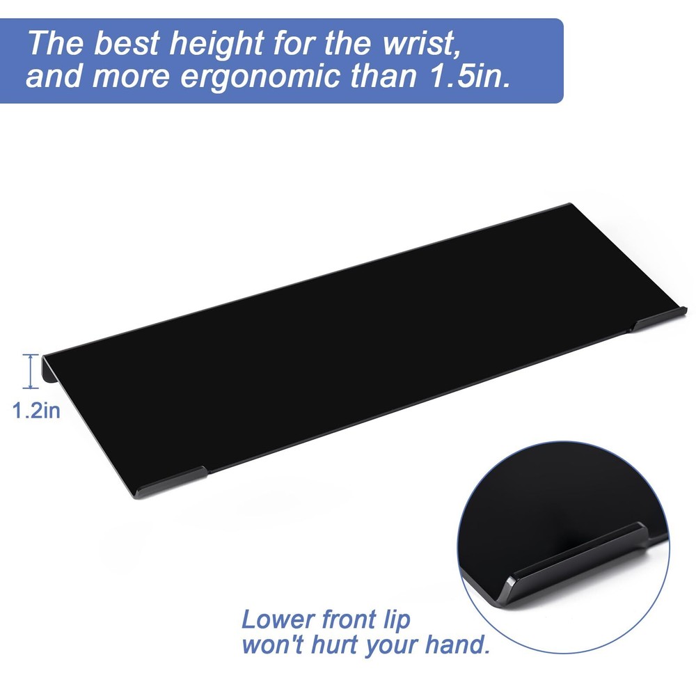 Black Acrylic Tilted Computer Keyboard Holder for Ergonomic Typing Keyboard S...