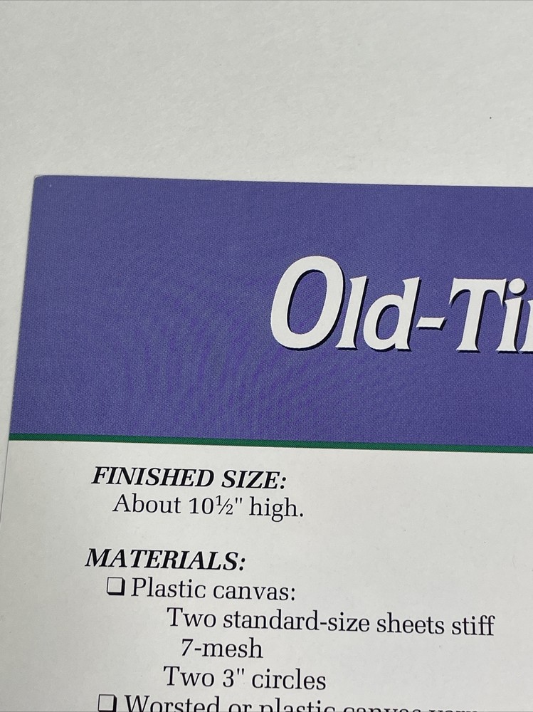 Old Time Refrigerator Annie's Fashion Doll Plastic Canvas Pattern