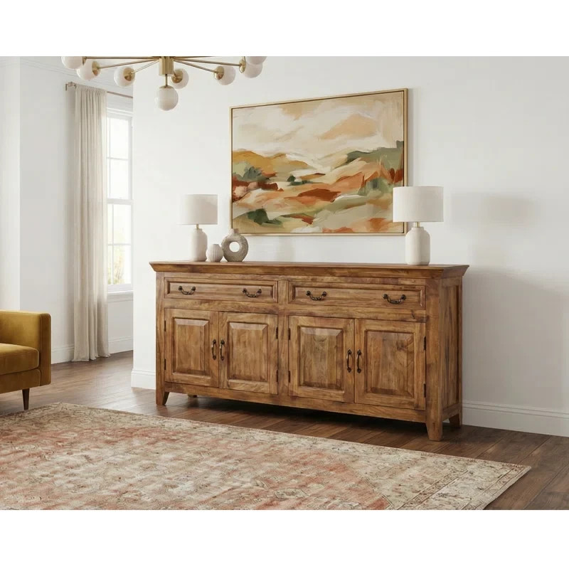 Jamya 69" Sideboard Solid Wood, Rustic Brown
