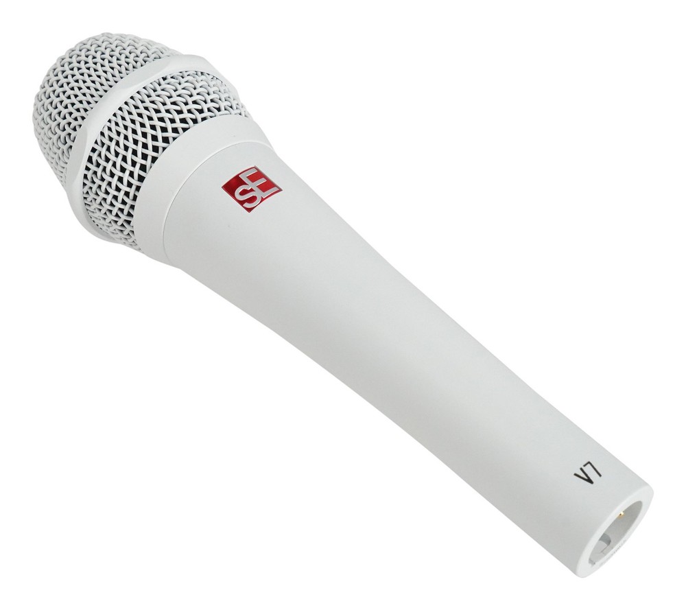 Se Electronics V7 White Handheld Dynamic Microphone Vocal Mic+Cable+Backpack
