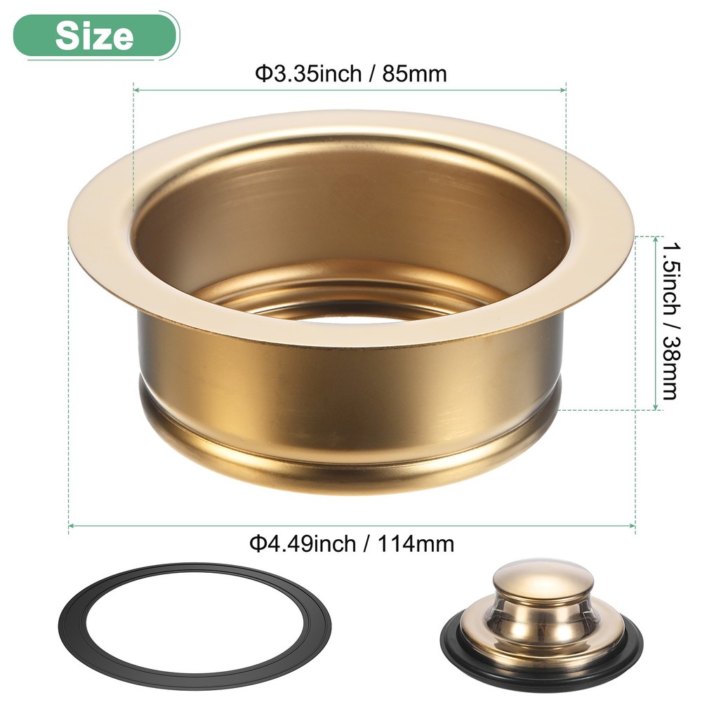 2-Pack Garbage Disposal Sink Flange for Garbage Disposal [Gold]