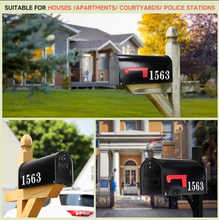 Metal Post Mount Mailboxes for Outside,Galvanized Steel,Waterproof,Medium Capaci