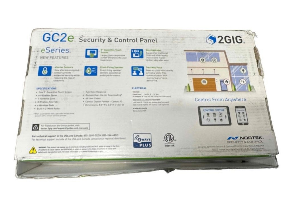 NEW 2GIG GC2e Security & Control panel 2GIG-GC2E-345