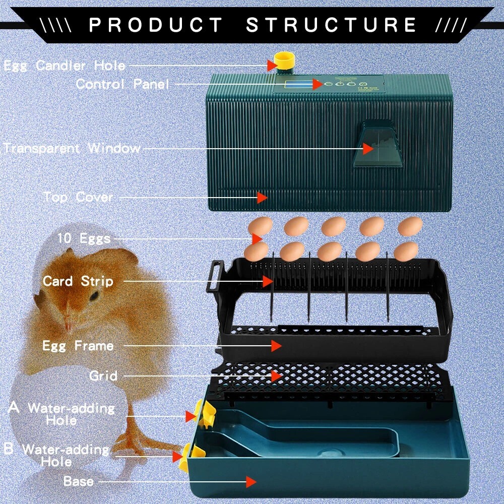Egg Incubator Automatic Chicken Quail Chick Hatcher Incubators For Hatching Eggs