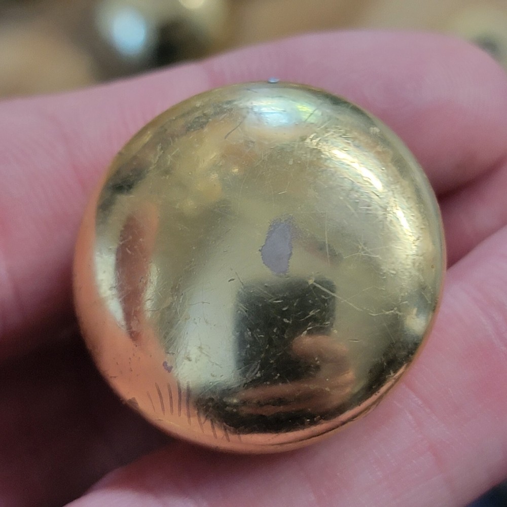 Reclaimed Polished Brass Knob Pull Drawer Handle 1" 1 single
