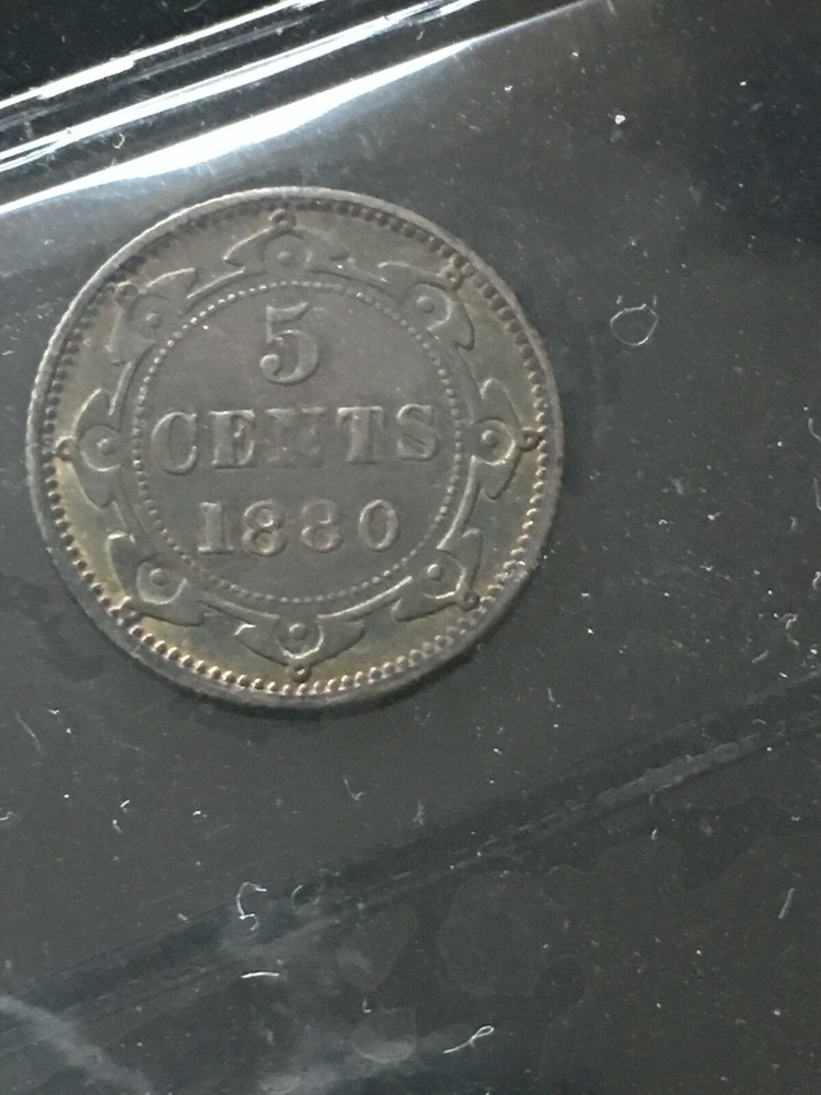 1880 ICCS Graded Newfoundland, ¢5 Cent, **VF-30**