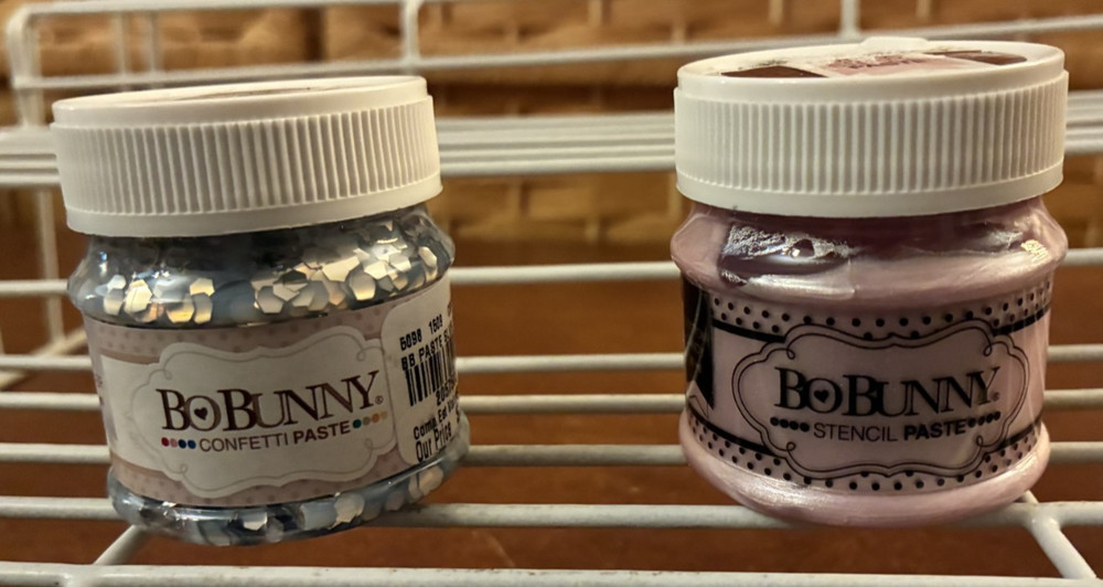 Bo Bunny STENCIL PASTE COTTON CANDY or CONFETTI PASTE SILVER