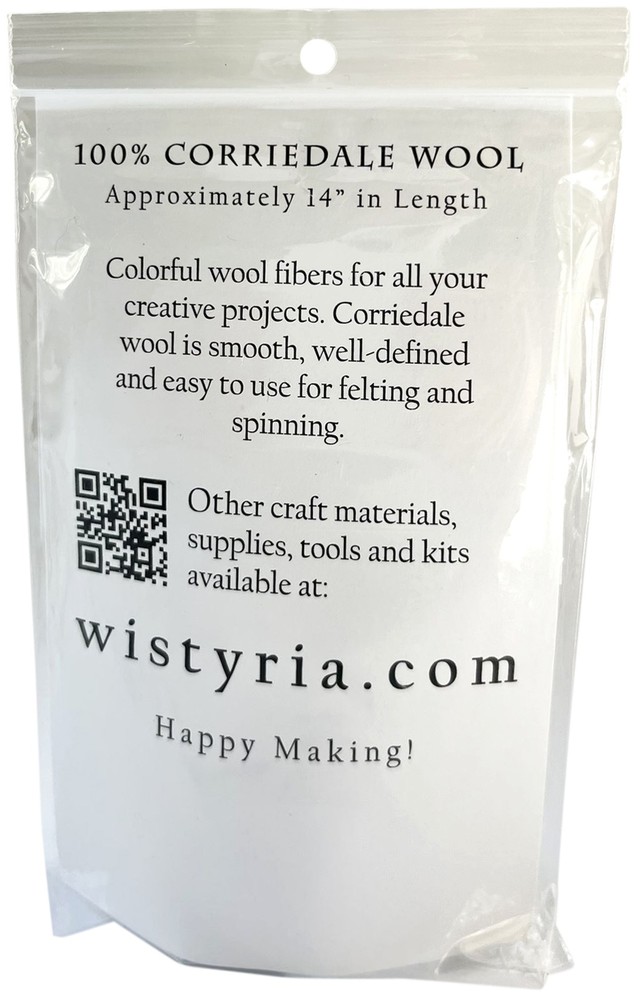 Wool Roving 12" .22oz Turquoise