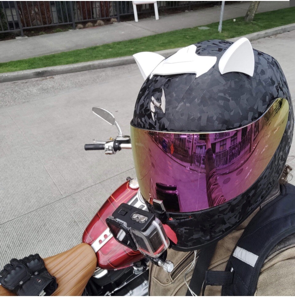 CAT EARS WHITE - MOTORCYCLE HELMET ACCESSORY