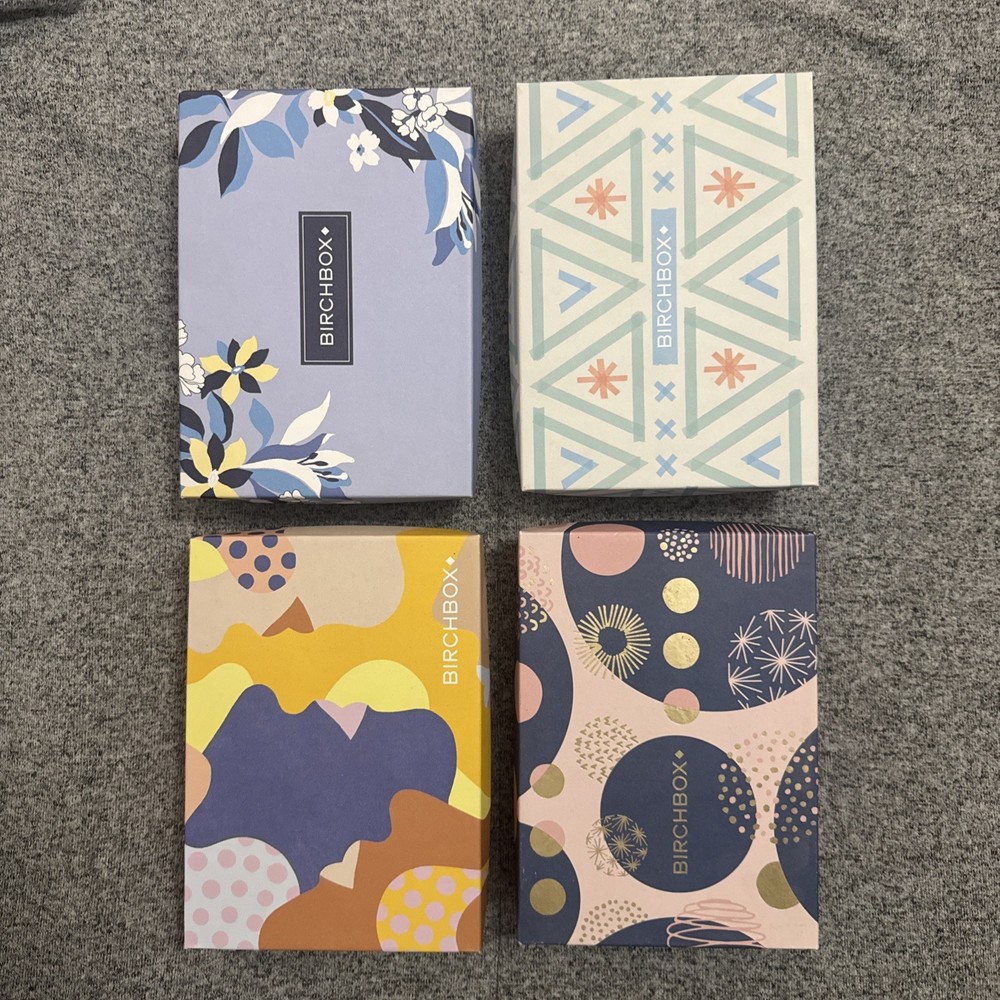 Four Empty Birchboxes for Storage or Crafting