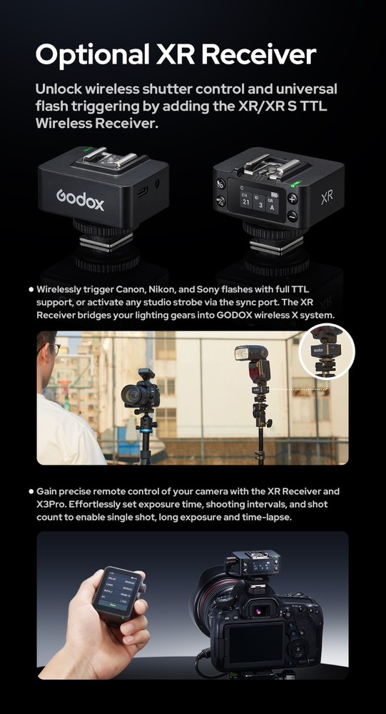 Godox X3 Pro N Touchscreen TTL Flash Trigger for Nikon 2.4G Wireless LCD Screen